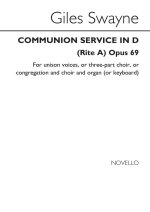 GILES SWAYNE: COMMUNION SERVICE IN D (CHORAL LEAFLET)