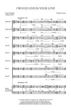 JONES: I WOULD LIVE IN YOUR LOVE SATB