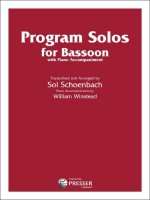 PROGRAM SOLOS FOR BASSOON BASSON-PARTITION+PARTIES SEPAREES