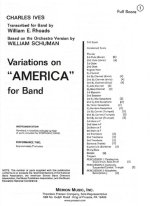 VARIATIONS ON 'AMERICA'-FULL SCORE CONCERT BAND/HARMONIE/FANFARE