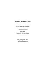 PETER MAXWELL DAVIES: FANFARE-SALUTE TO DENNIS BRAIN (ENSEMBLE VERSION)