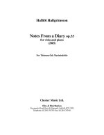 HAFLIDI HALLGRIMSSON: NOTES FROM A DIARY OP. 33