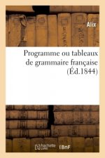 Programme Ou Tableaux de Grammaire Francaise