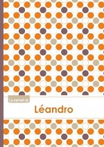 Le carnet de Léandro - Lignes, 96p, A5 - Ronds Orange Gris Violet
