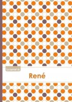Le carnet de René - Lignes, 96p, A5 - Ronds Orange Gris Violet