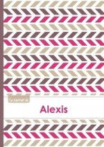 Le carnet d'Alexis - Lignes, 96p, A5 - Motifs Violet Gris Taupe