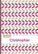Le carnet de Christopher - Lignes, 96p, A5 - Motifs Violet Gris Taupe