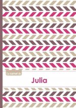 Le carnet de Julia - Lignes, 96p, A5 - Motifs Violet Gris Taupe