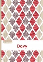 Le carnet de Davy - Lignes, 96p, A5 - Pétales Japonaises Violette Taupe Rouge