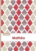 Le carnet de Mathéo - Lignes, 96p, A5 - Pétales Japonaises Violette Taupe Rouge
