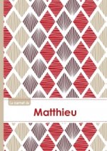Le carnet de Matthieu - Lignes, 96p, A5 - Pétales Japonaises Violette Taupe Rouge