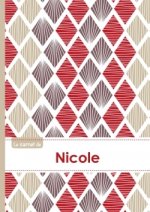 Le carnet de Nicole - Lignes, 96p, A5 - Pétales Japonaises Violette Taupe Rouge