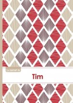 Le carnet de Tim - Lignes, 96p, A5 - Pétales Japonaises Violette Taupe Rouge