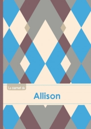 Le carnet d'Allison - Lignes, 96p, A5 - Jacquard Bleu Gris Taupe