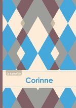 Le carnet de Corinne - Lignes, 96p, A5 - Jacquard Bleu Gris Taupe