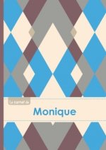 Le carnet de Monique - Lignes, 96p, A5 - Jacquard Bleu Gris Taupe