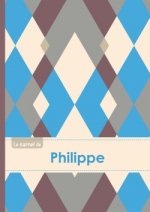 Le carnet de Philippe - Lignes, 96p, A5 - Jacquard Bleu Gris Taupe