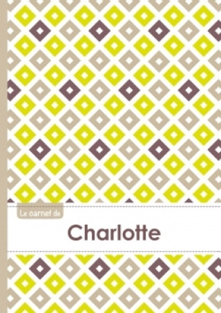 Le carnet de Charlotte - Lignes, 96p, A5 - Carré Poussin Gris Taupe