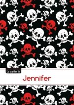 Le carnet de Jennifer - Petits carreaux, 96p, A5 - Têtes de mort