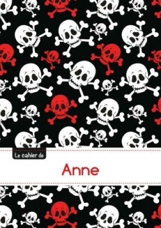 Le carnet d'Anne - Blanc, 96p, A5 - Têtes de mort