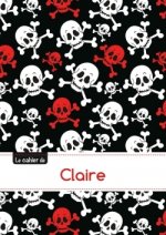 Le carnet de Claire - Blanc, 96p, A5 - Têtes de mort