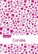 Le cahier de Coralie - Petits carreaux, 96p, A5 - Constellation Rose