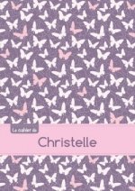 Le cahier de Christelle - Séyès, 96p, A5 - Papillons Mauve