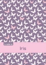 Le cahier d'Iris - Petits carreaux, 96p, A5 - Papillons Mauve