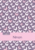 CAHIER NINON PTSCX,96P,A5 PAPILLONSMAUVE
