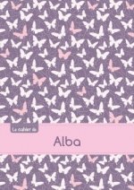 Le cahier d'Alba - Blanc, 96p, A5 - Papillons Mauve