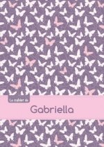 Le cahier de Gabriella - Blanc, 96p, A5 - Papillons Mauve