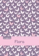 Le cahier de Flora - Blanc, 96p, A5 - Papillons Mauve