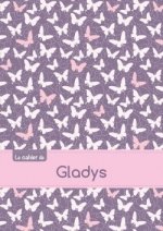 Le cahier de Gladys - Blanc, 96p, A5 - Papillons Mauve