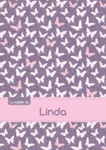 Le cahier de Linda - Blanc, 96p, A5 - Papillons Mauve