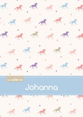 Le cahier de Johanna - Petits carreaux, 96p, A5 - Chevaux