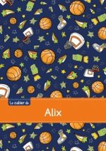 Le cahier d'Alix - Petits carreaux, 96p, A5 - Basketball