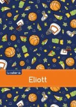 Le cahier d'Eliott - Petits carreaux, 96p, A5 - Basketball
