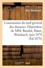Commission Du Tarif General Des Douanes. Deposition de MM. Baudot, Hatet, Weinbach, 12 Juin 1878