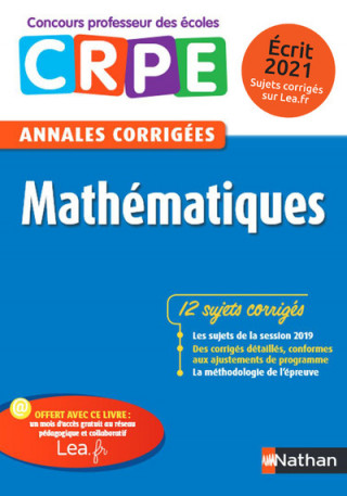 Annales CRPE Mathématiques - Ecrit 2020