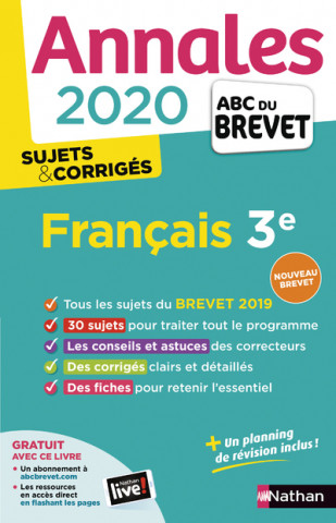 Annales Brevet 2020 Français 3e Sujets & corrigés