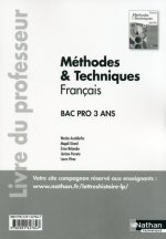 Français Méthodes et Techniques - 2e/1re/Tle Bac Pro Livre du professeur