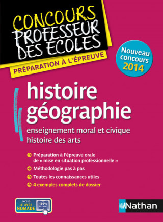 HISTOIRE GEOGRAPHIE - ENSEIGNEMENT MORAL ET CIVIQUE HISTOIRE DES ARTS - EPREUVE ORALE (CRPE) 2014