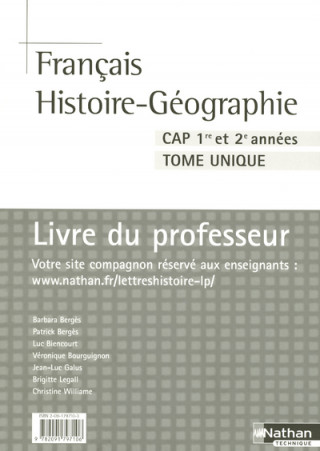 FRANCAIS HISTOIRE-GEOGRAPHIE CAP LIVRE DU PROFESSEUR 2006