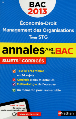 ANNALES BAC 2013 ECONOMIE DROIT STG CORRIGES N23