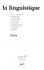 LA LINGUISTIQUE 2019, VOL.55(2)