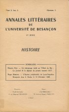ANNALES LITTERAIRES DE L'UNIVERSITE DE BESANCON. HISTOIRE. TOME 2, FA SC. 3