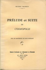 PRELUDE ET SUITE DE <I>COSMOPLIS</I>. SUR UN MANUSCRIT DE PAUL BOURGE T