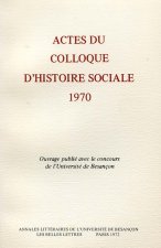 ACTES DU COLLOQUE D'HISTOIRE SOCIALE DE 1970. COLLOQUE, 20 ET 21 AVR. 1970