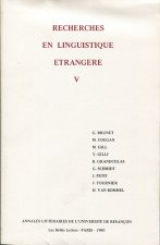 Recherches en linguistique étrangère...