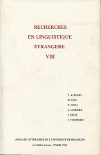 Recherches en linguistique étrangère...